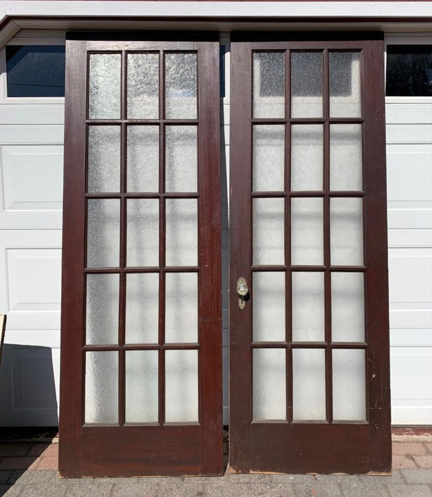 Vintage Frosted Glass 15 Panel French Doors w/ Hardware SOLD - Susies ...